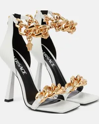 Versace Sandali Medusa Chain in pelle Bianco