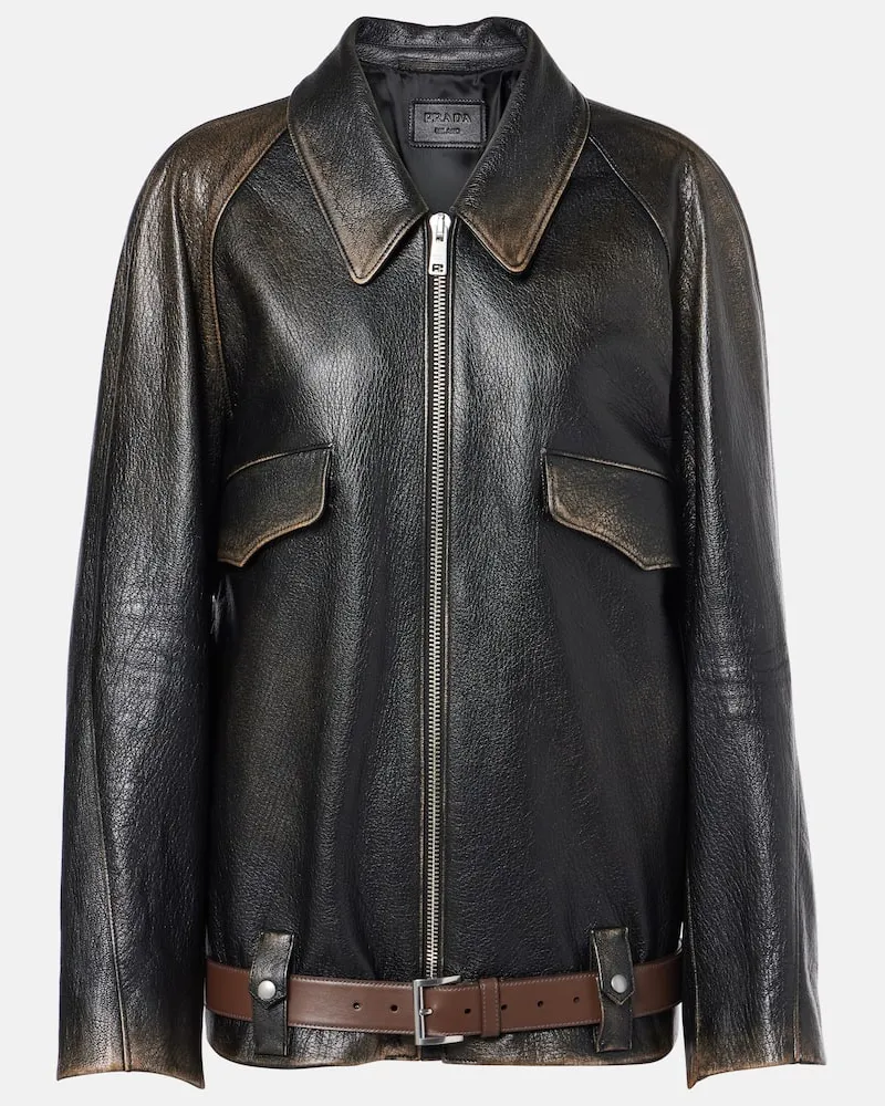 Prada Giacca di pelle Nero