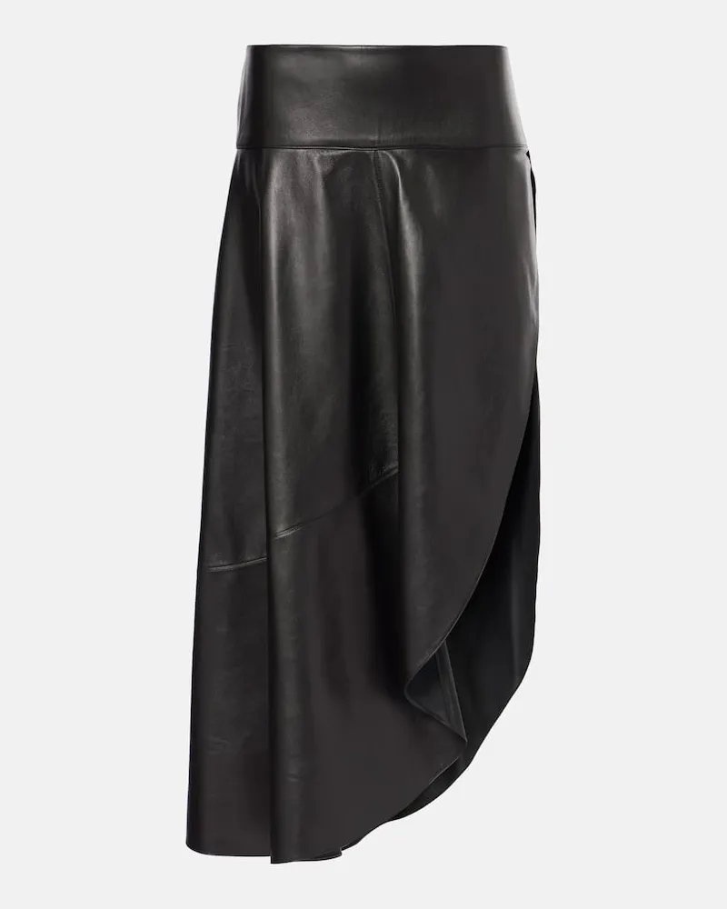 Alaïa AlaÃ¯a Gonna midi asimmetrica in pelle Nero