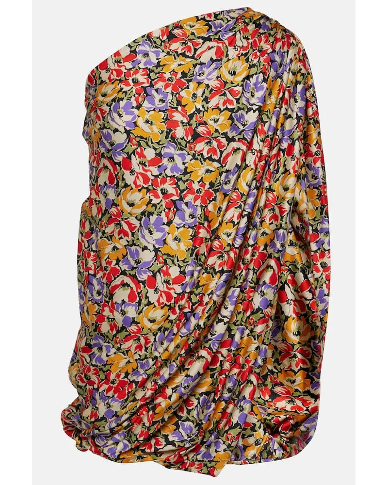 Stella McCartney Miniabito monospalla con stampa floreale Multicolore