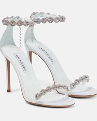 Aquazzura Sandali Love Link 105 con cristalli Bianco