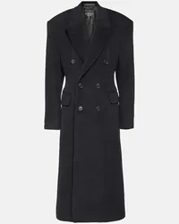 Balenciaga Cappotto doppiopetto in cashmere e lana Nero