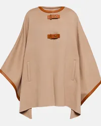 Loro Piana Mantella Kirna in cashmere con pelle Beige