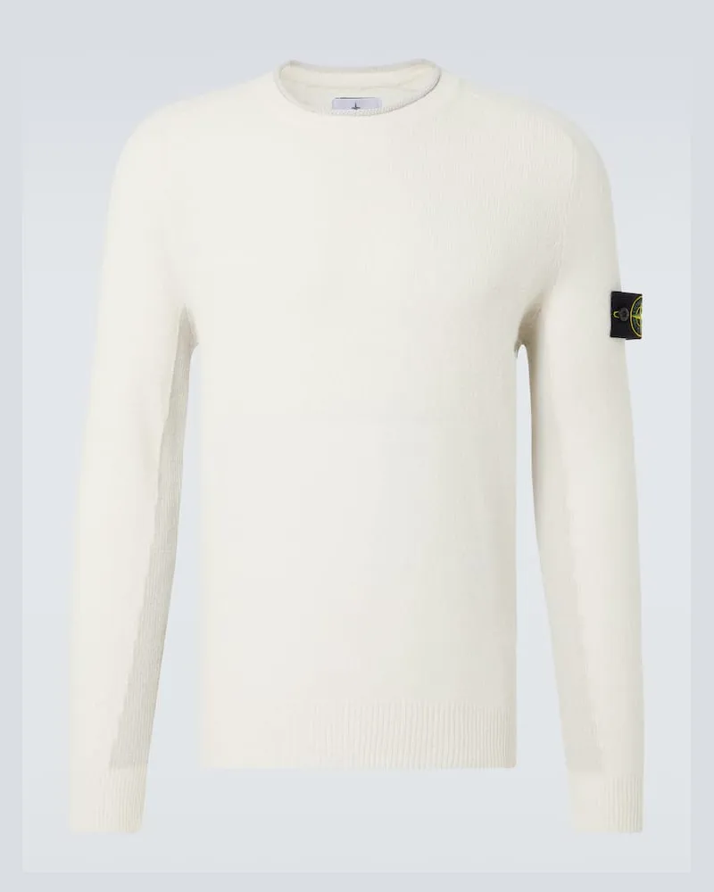 Stone Island Pullover Compass in misto cotone Bianco