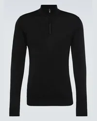 Sunspel Pullover in lana con zip Nero