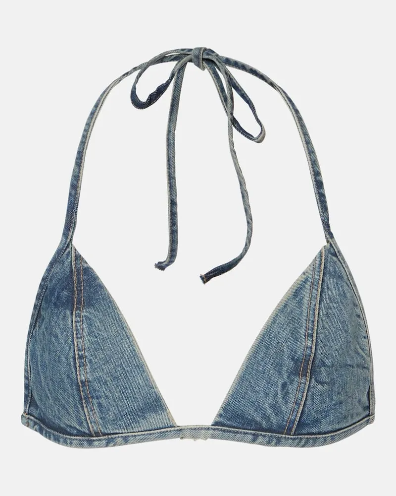 Rick Owens Top bralette di jeans Blu