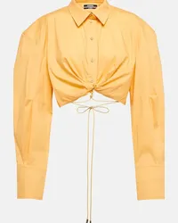 Jacquemus Camicia La Chemise Plidao in popeline Giallo