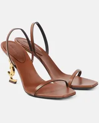 Saint Laurent Sandali slingback Opyum 85 in pelle Marrone