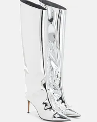 Alexandre Vauthier Stivali Alex 105 metallizzati Argento