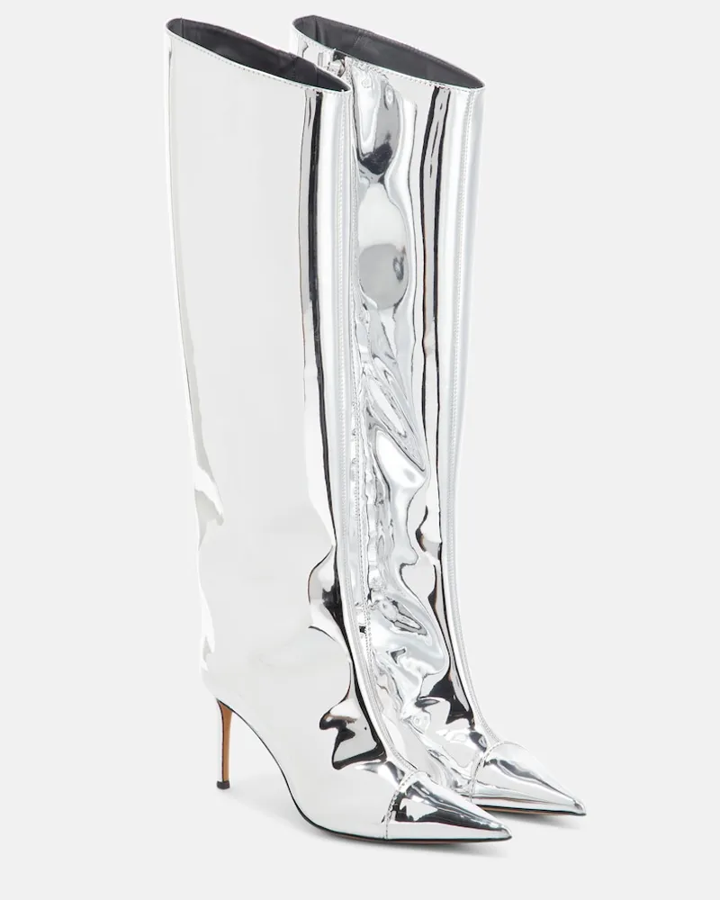 Alexandre Vauthier Stivali Alex 105 metallizzati Argento