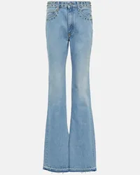 Alessandra Rich Jeans flared a vita alta Blu