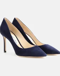 Jimmy Choo Pumps Romy 85 in suede Blu