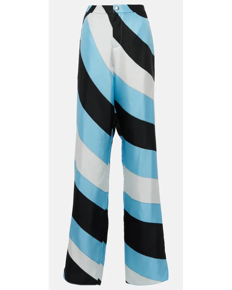 Emilio Pucci Pantaloni a palazzo Iride in seta Multicolore