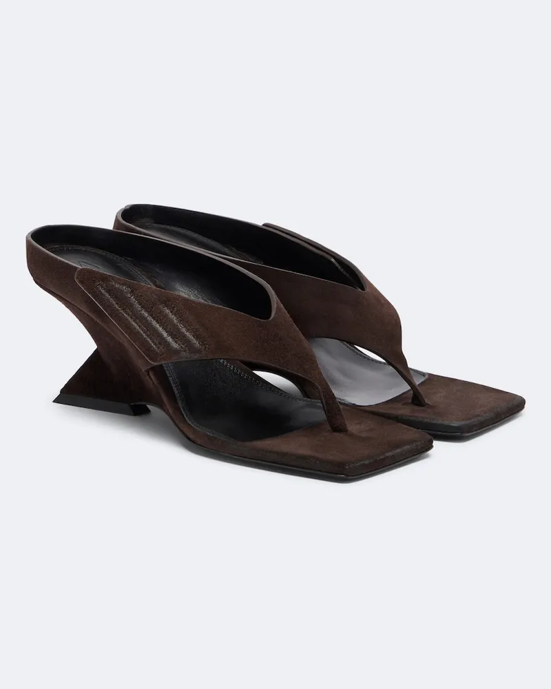 ATTICO Sandali infradito Cheope in suede Marrone