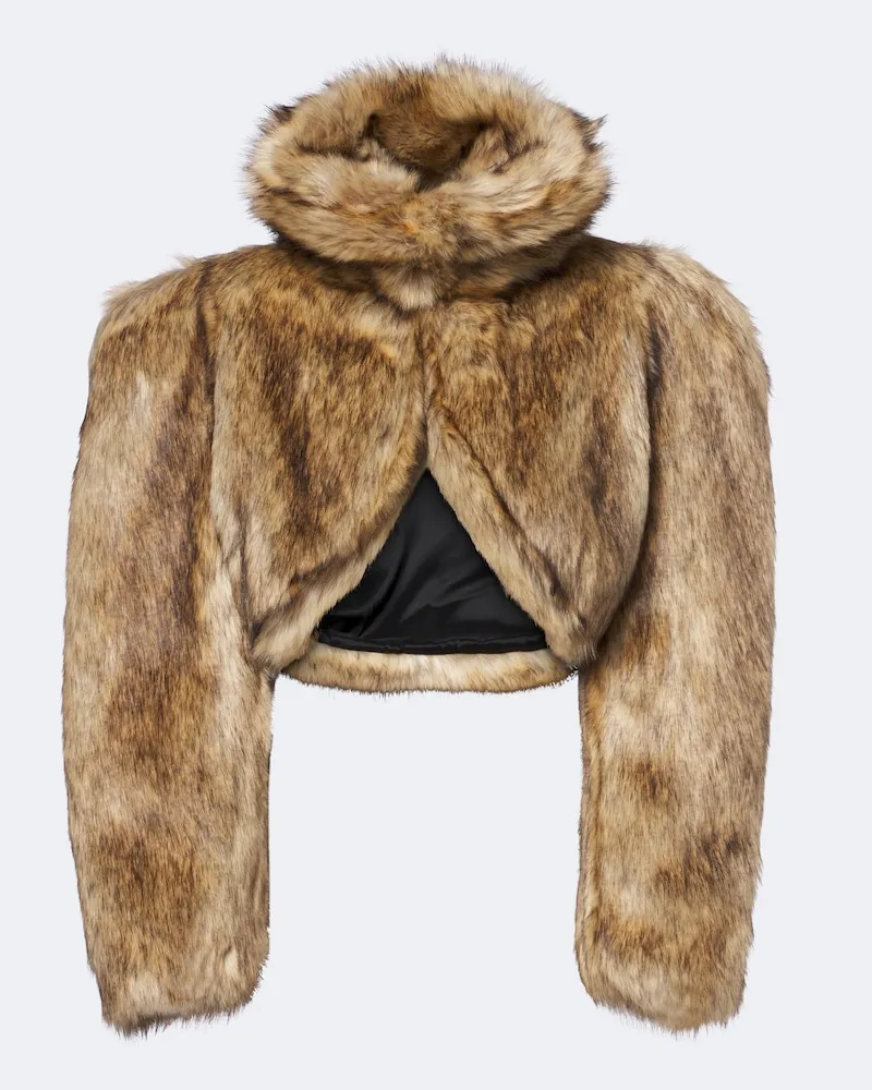 David Koma Giacca cropped a collo alto Marrone