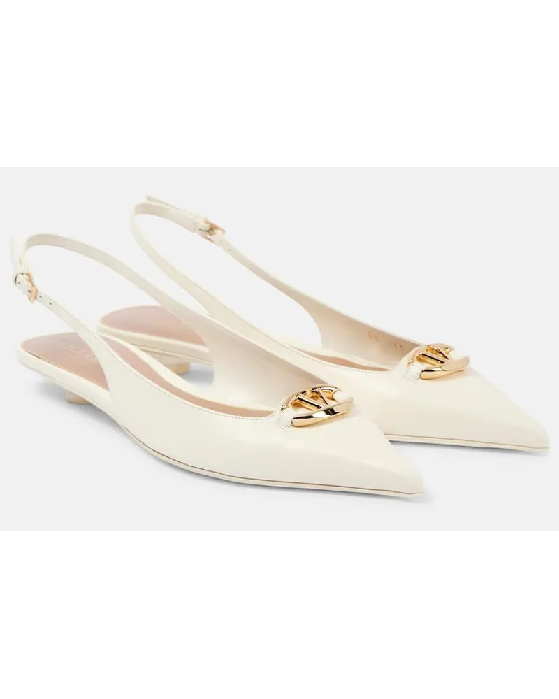 Valentino Garavani Ballerine slingback Vlogo in pelle Bianco