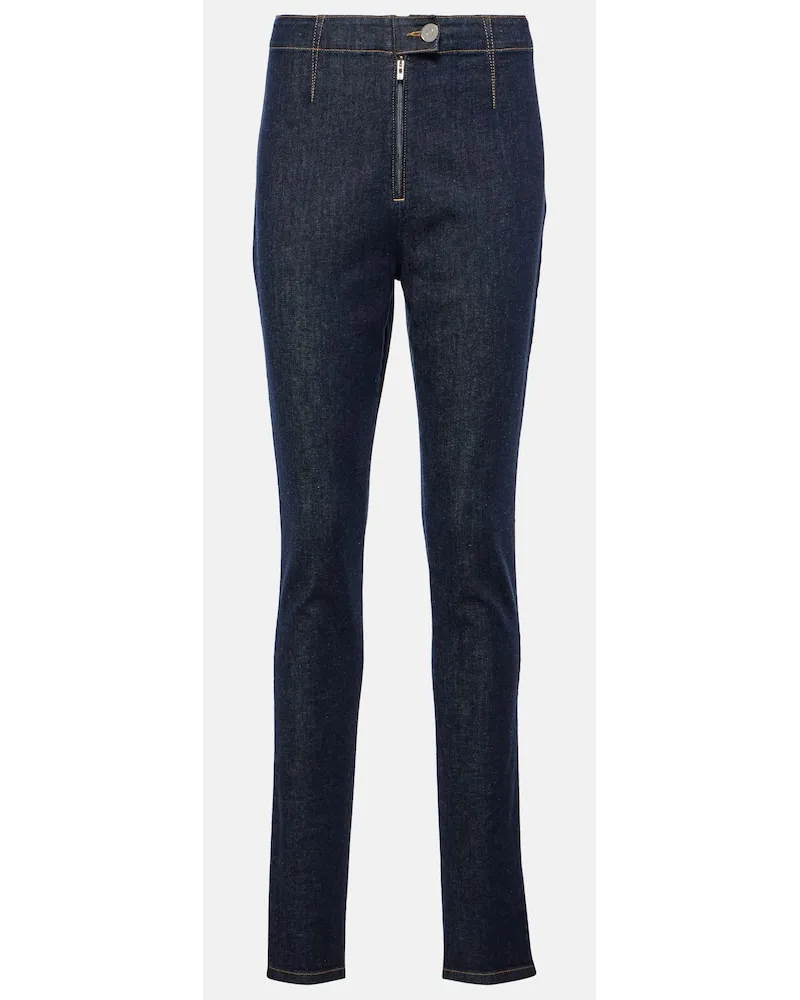 Alaïa AlaÃ¯a Jeans skinny a vita alta Blu