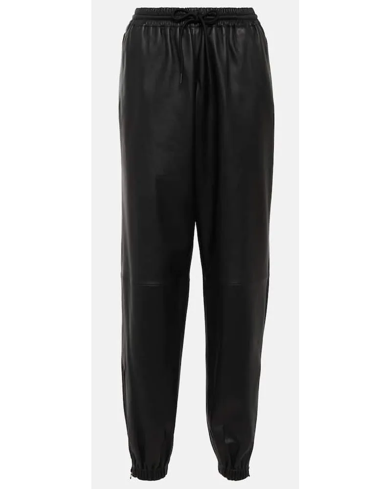 WARDROBE.NYC Pantaloni sportivi in pelle Nero