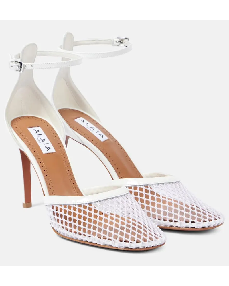 Alaïa Alaïa Pumps in mesh con pelle Bianco