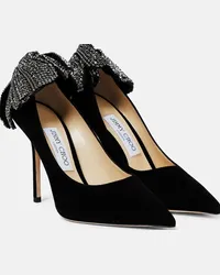 Jimmy Choo Pumps Love 100 in suede con cristalli Nero