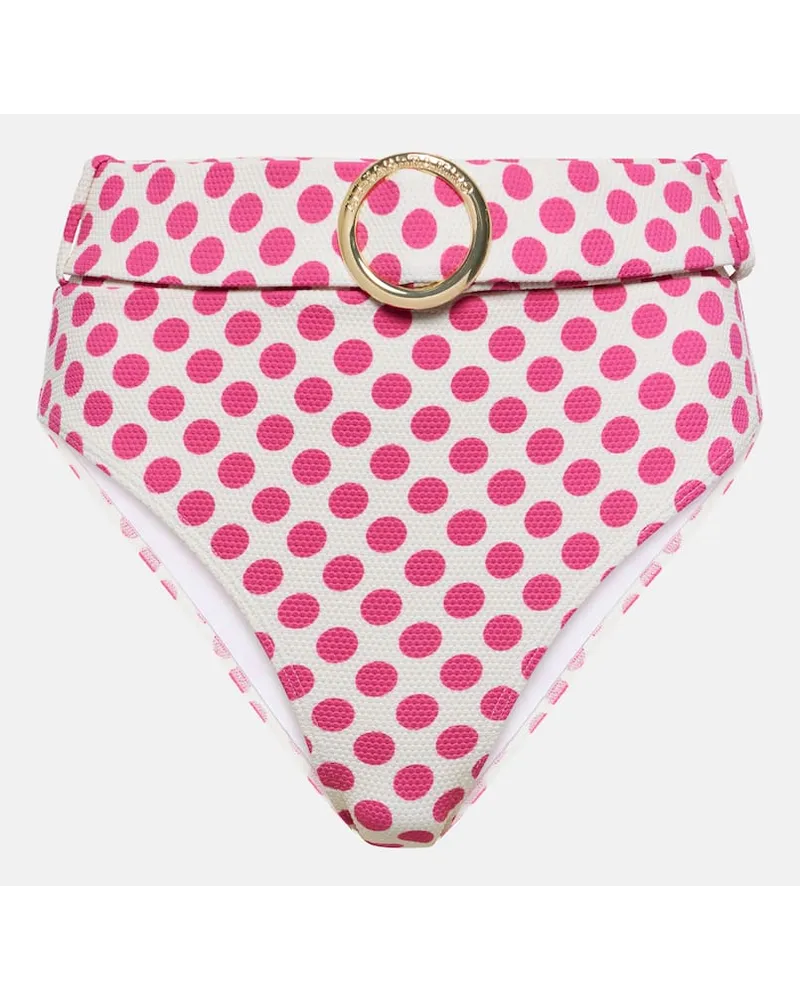 Alexandra Miro Slip bikini Ursula a vita alta a pois Bianco