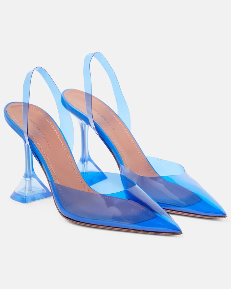 Amina Muaddi Pumps slingback Holli Glass in PVC Blu