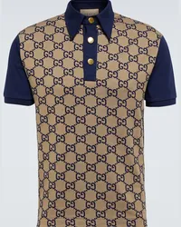 Gucci Polo in seta e cotone Maxi GG Marrone