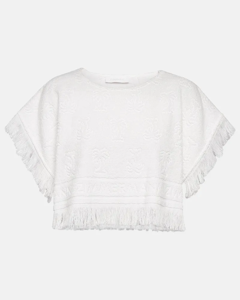 Zimmermann Top cropped in cotone Bianco