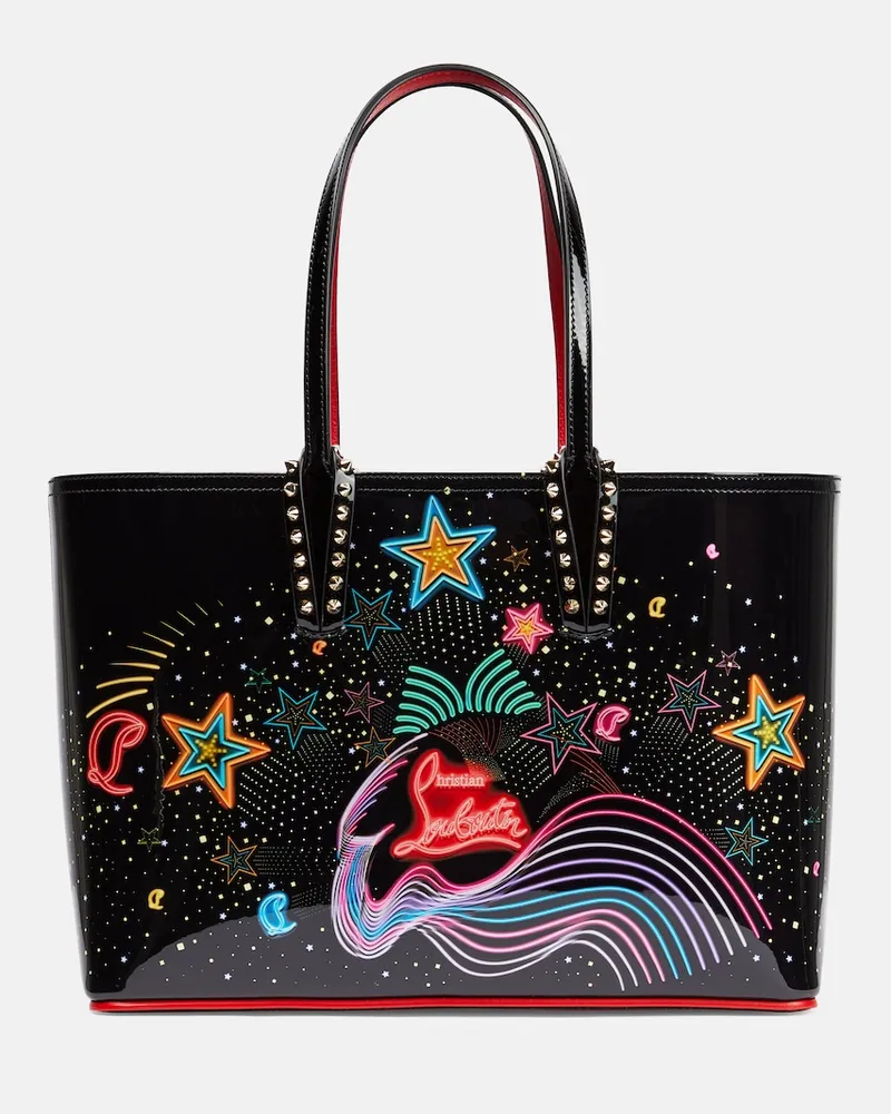Christian Louboutin Borsa Cabata Small in pelle con stampa Multicolore