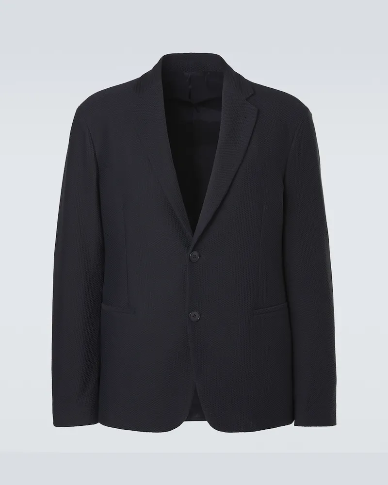 Giorgio Armani Blazer in gaufrÃ© tecnico Blu