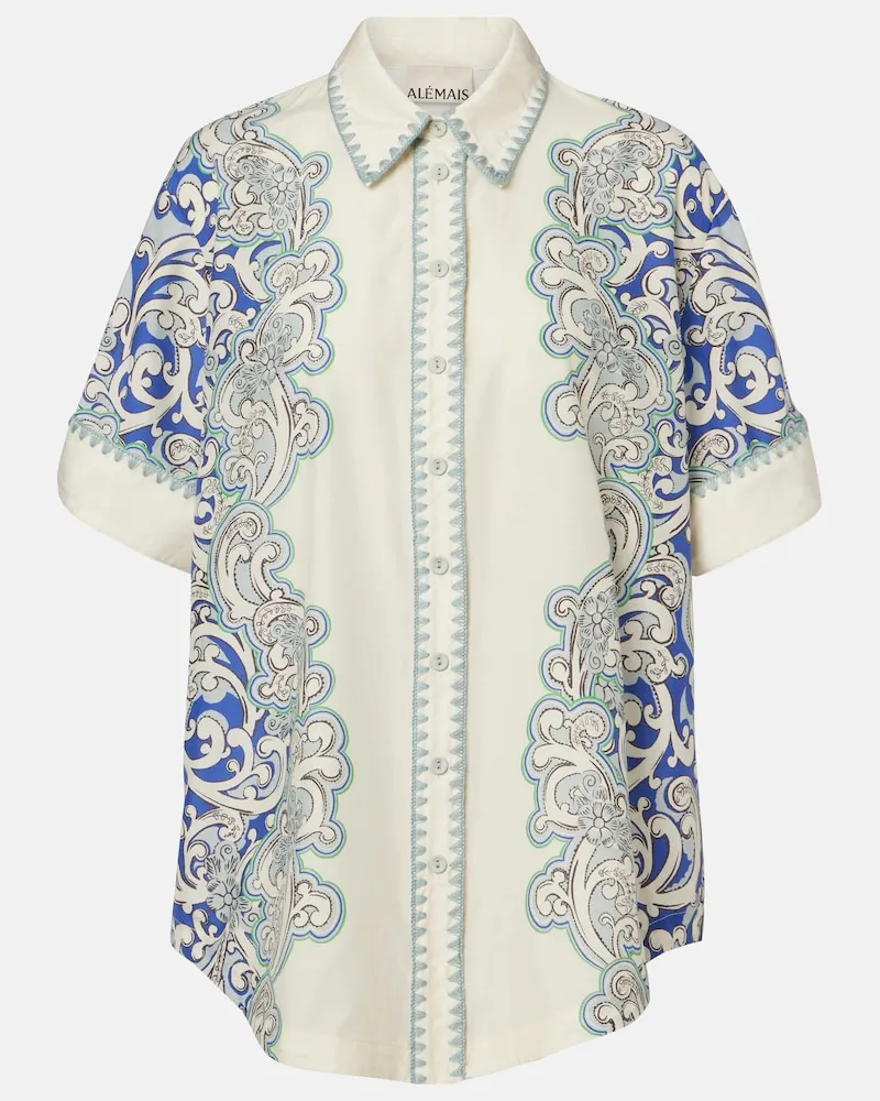 ALEMAIS AlÃ©mais Camicia in cotone e seta con stampa paisley Bianco