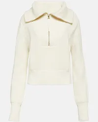 Varley Pullover Mentone in cotone con zip Bianco