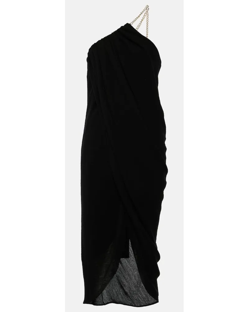 Chloé ChloÃ© Abito midi monospalla in lana vergine Nero