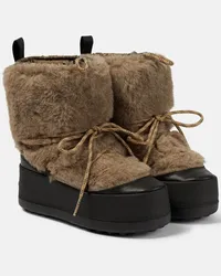 Max Mara Stivaletti in shearling e teddy Beige