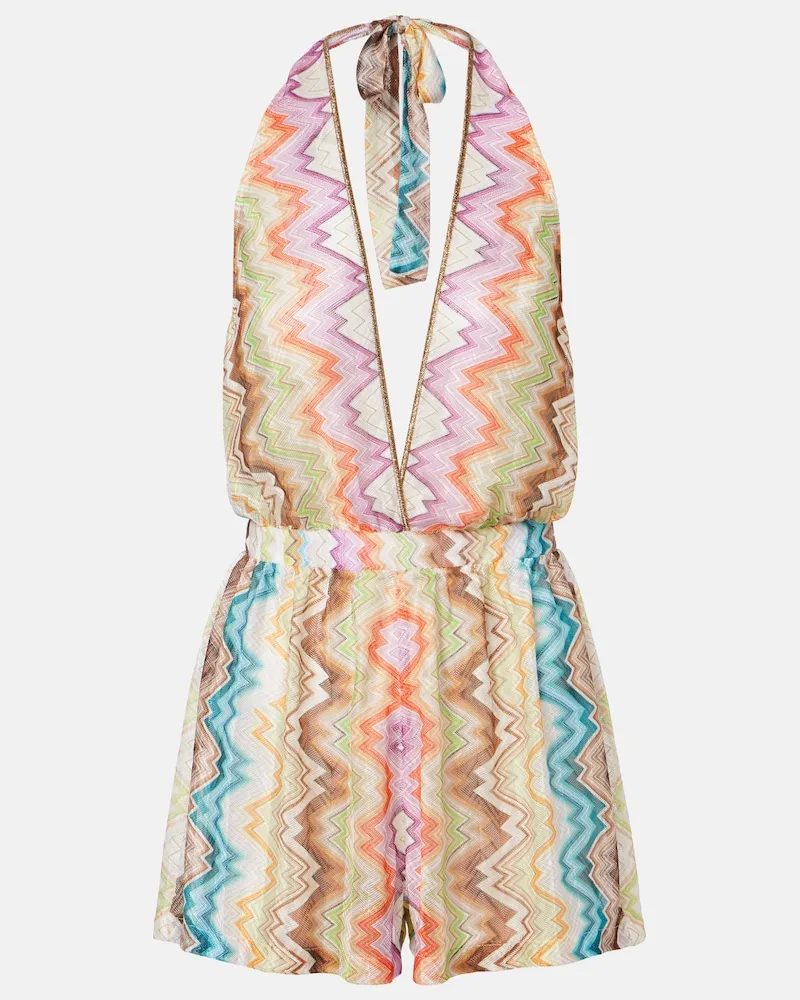 Missoni Jumpsuit corta con scollo all'americana a zig zag Multicolore