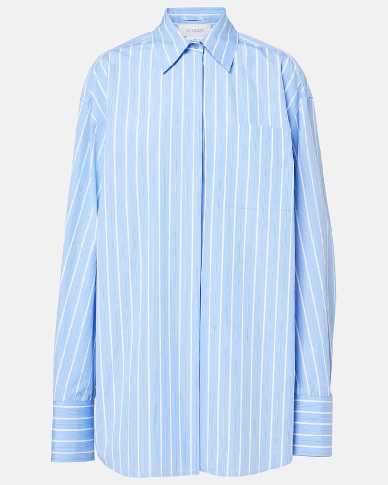 SPORTMAX Abito chemisier Firma in cotone a righe Multicolore