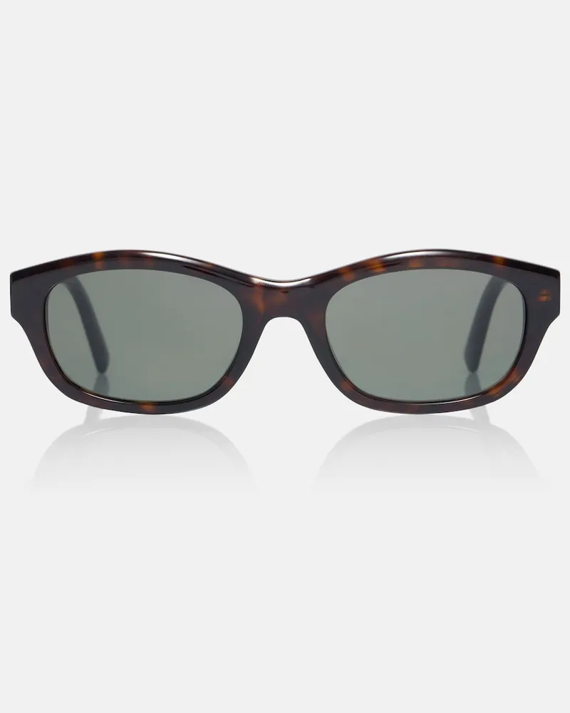 Saint Laurent Occhiali da sole Monogram rettangolari Marrone