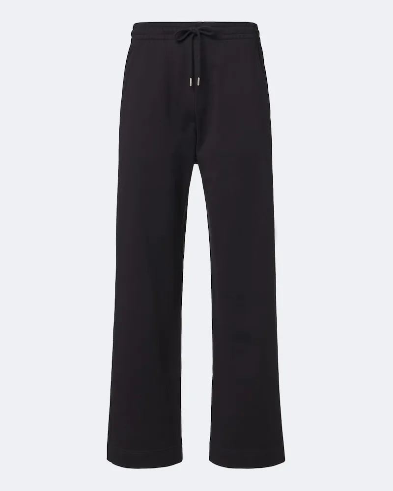 Dries van Noten Pantaloni sportivi in jersey di cotone Blu