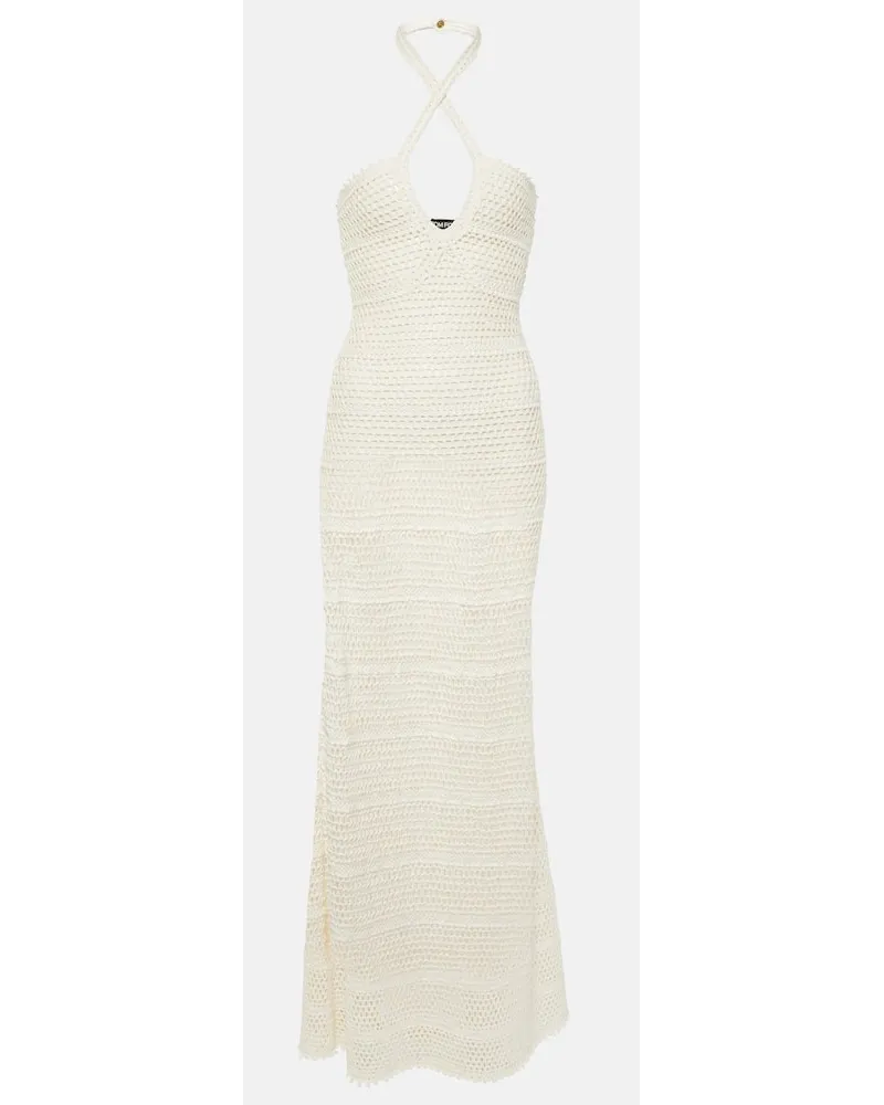 Tom Ford Abito lungo in crochet Bianco