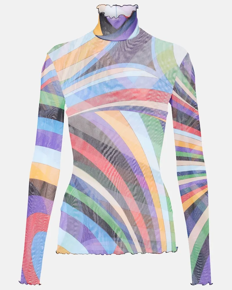 Emilio Pucci Top Iride in tulle Multicolore