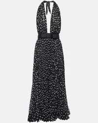 Dolce & Gabbana Abito midi in chiffon a pois Nero