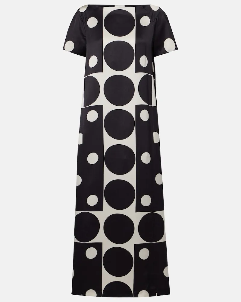 Dries van Noten Abito lungo a pois Nero