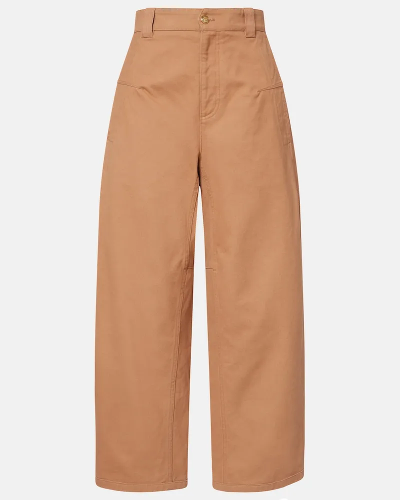 Chloé Chloé Pantaloni barrel cropped Marrone