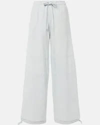 Acne Studios Pantaloni a gamba larga in cotone e lino Blu