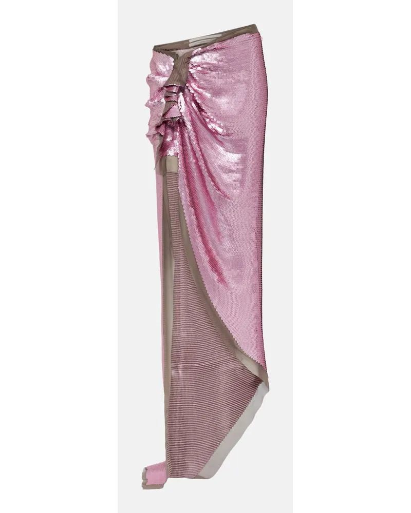 Rick Owens Gonna lunga Edfu in chiffon Rosa