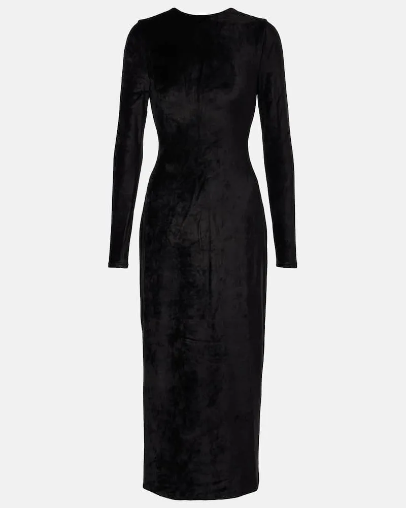Ralph Lauren Abito midi in velluto Nero
