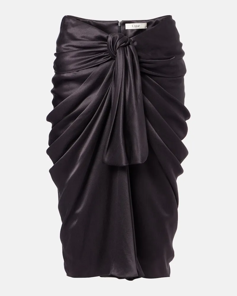 Chloé ChloÃ© Gonna midi in seta arricciata Nero
