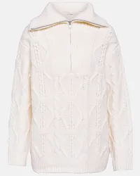 Vince Pullover in lana a trecce Bianco