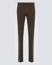 Incotex Pantaloni slim in cotone Marrone