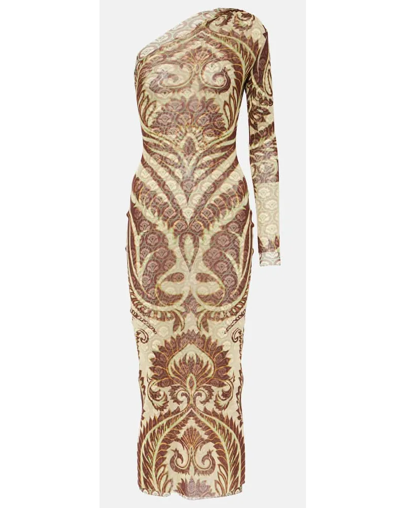 Etro Abito midi asimmetrico con stampa Multicolore